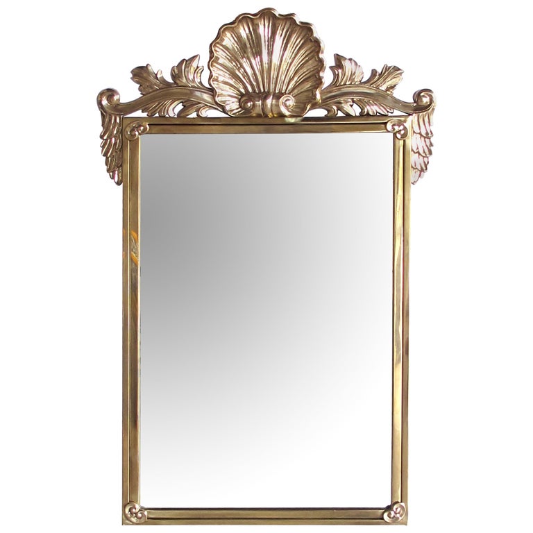 Good Quality Italian Hollywood Regency Solid Brass Mirror