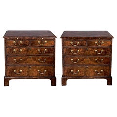 Good Quality Pair of Burton-Ching Ltd. George II Style Crossbanded Walnut Chests