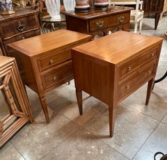Good Quality Pair of John Stuart 1960's Cherrywood 2-Drawer bedside Chests