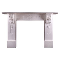 Good Quality Period Victorian Fireplace in Statuary White Marble