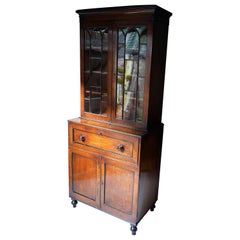 Antique Good Quality Regency Mahogany Secretaire Bookcase, c.1825-1830