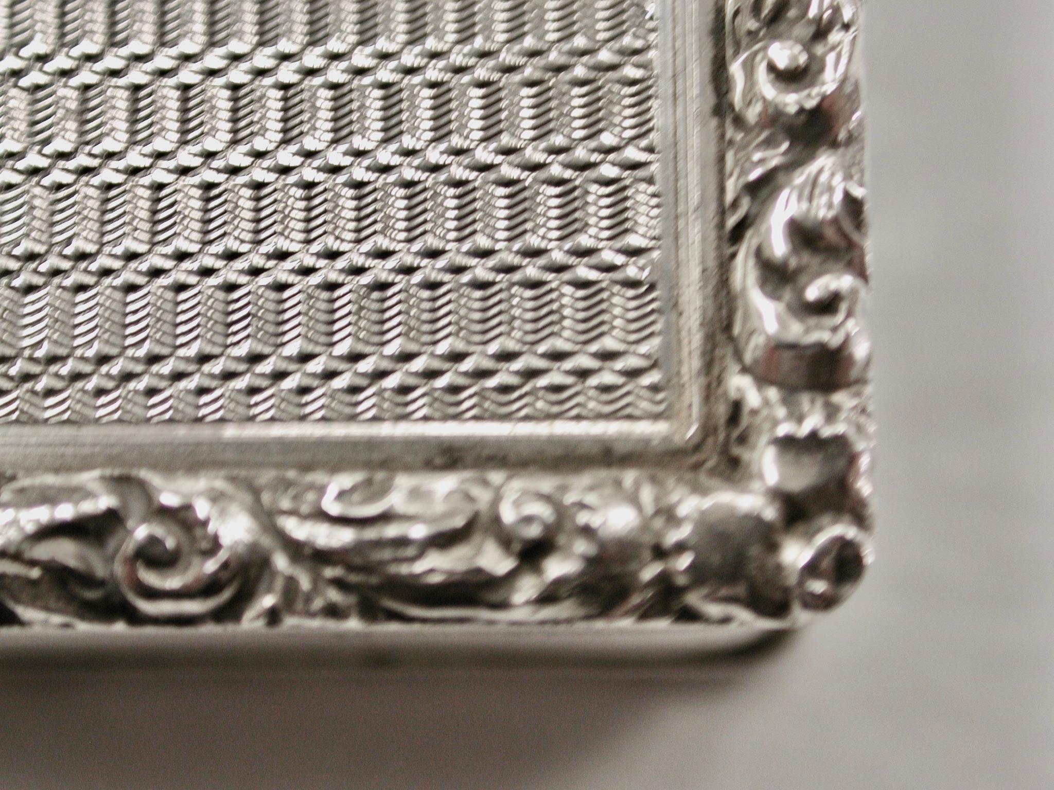 George IV Good Quality Silver Engine Turned Snuff Box, 1928, London Assay For Sale