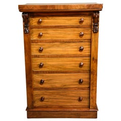 Good Quality Six-Drawer Walnut Wellington Chest