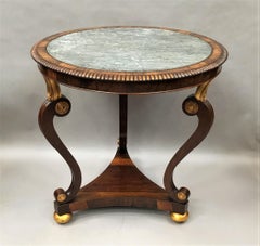 Good Regency Circular Rosewood Marble Top Centre Table
