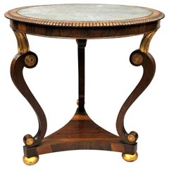 Good Regency Circular Rosewood Marble Top Centre Table