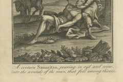 Good Samaritan Engraving – Luke X Helping the Injured Man 1735