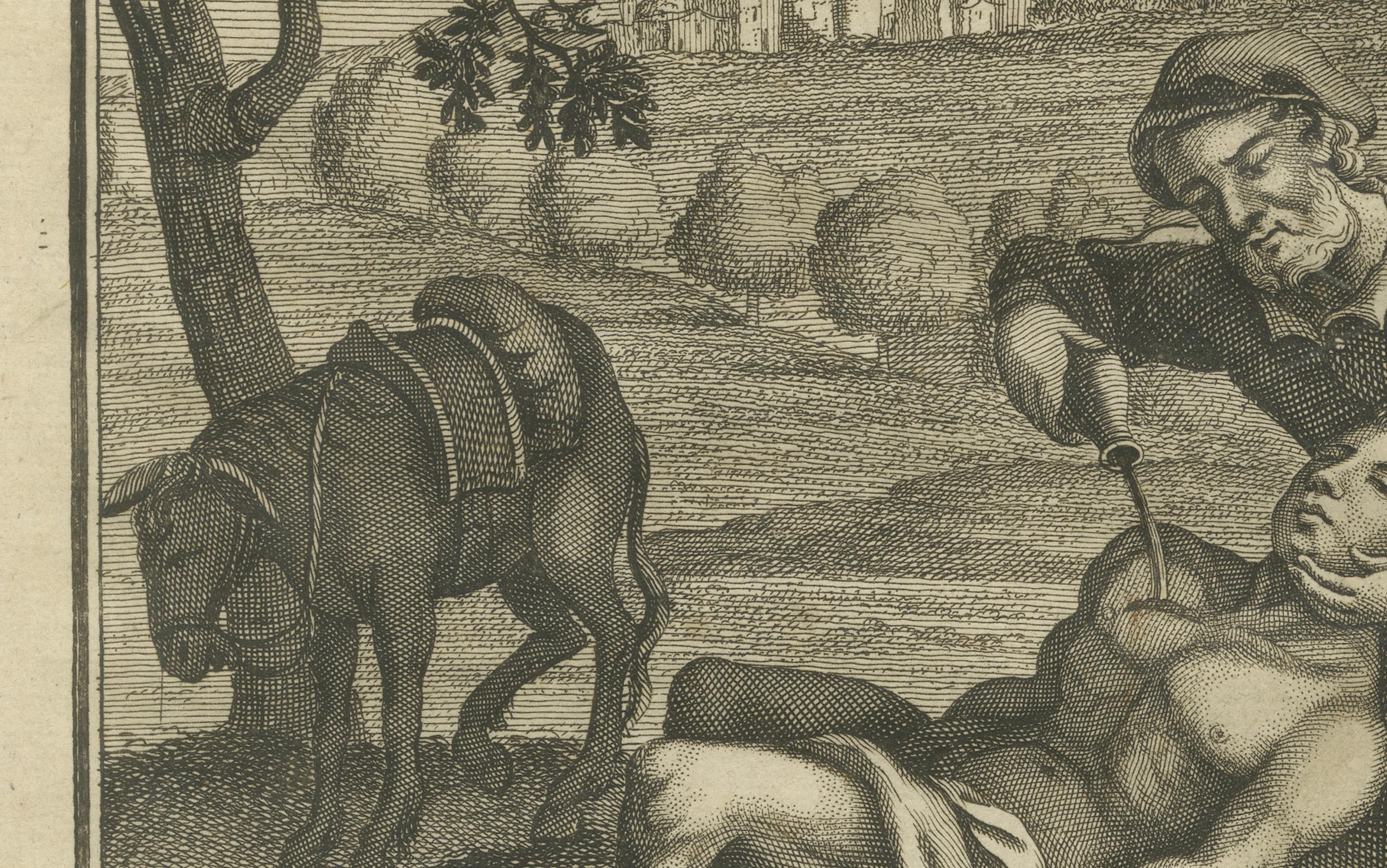 Engraved Good Samaritan Engraving – Luke X Helping the Injured Man 1735 For Sale