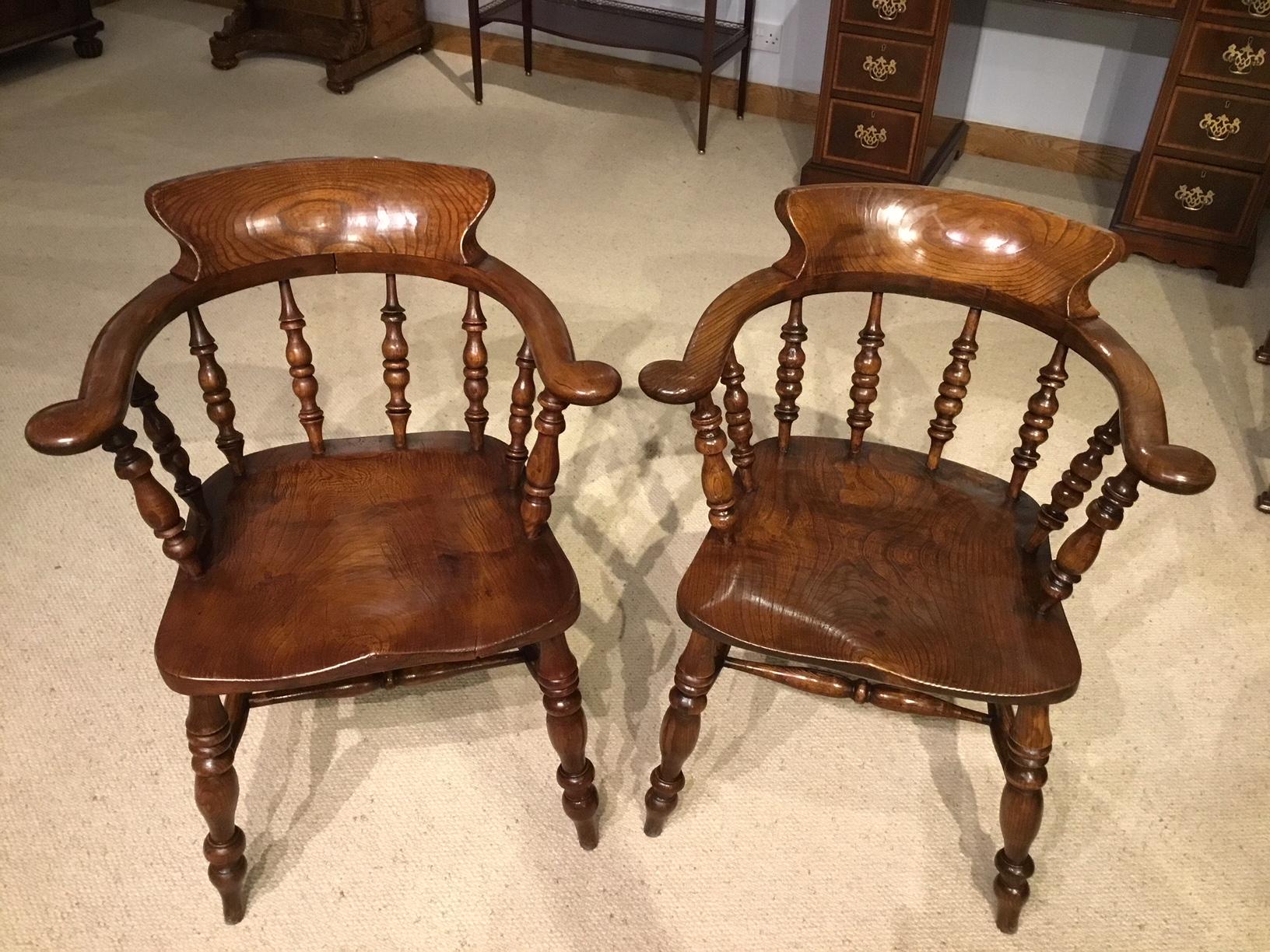 Good Set of Eight Ash and Elm Victorian Period Captains Chairs In Excellent Condition In Darwen, GB