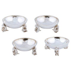Ottimo set di quattro sali d'argento vittoriani