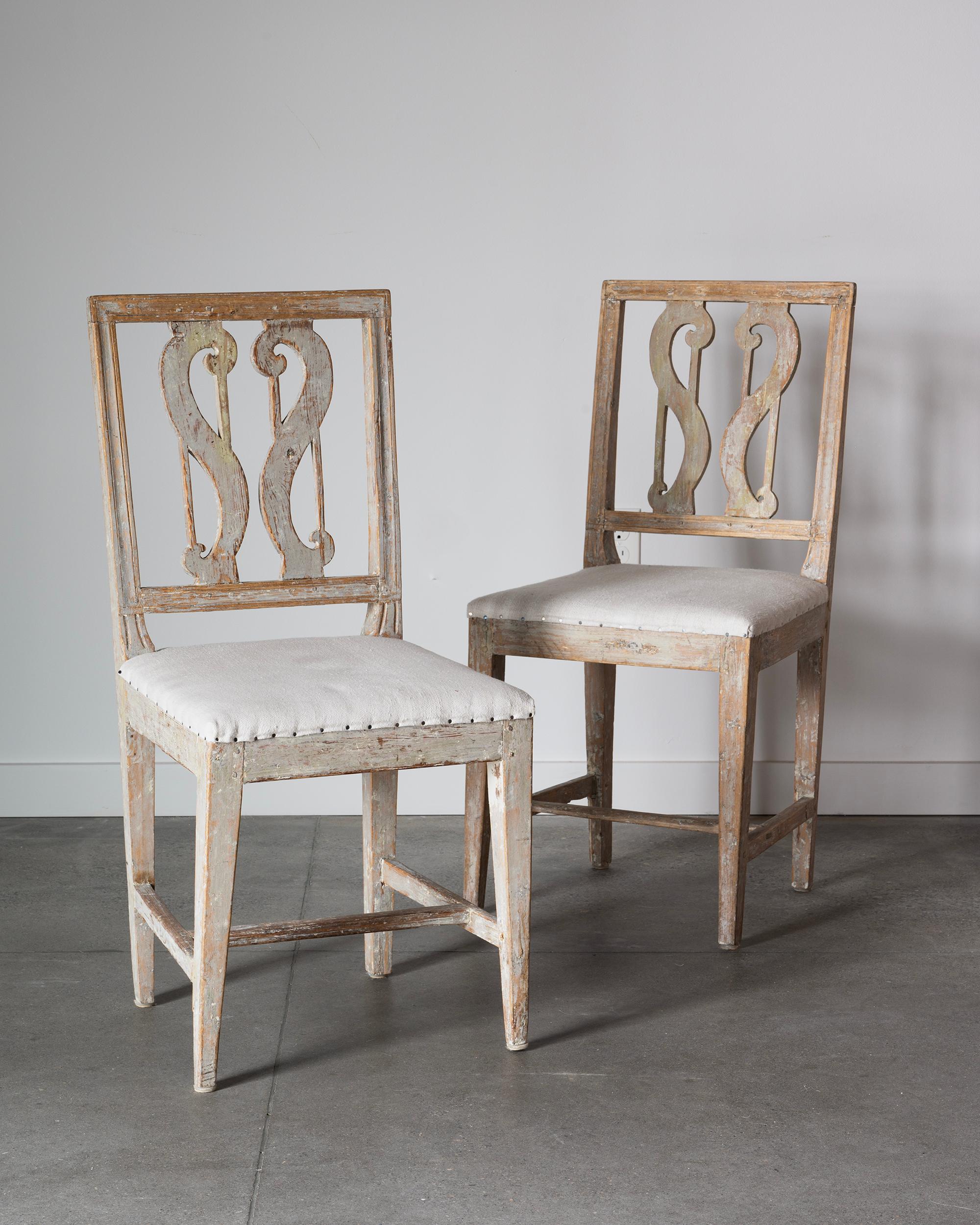 19th Century Good set of Six Swedish 19th c Provincial Gustavian Chairs For Sale
