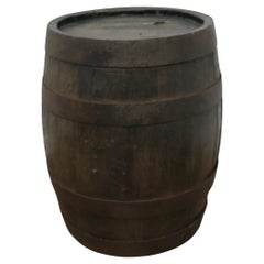 Used Good Size 19th Century Sheffield Oak Brewery Barrel, Table, Log Bin  
