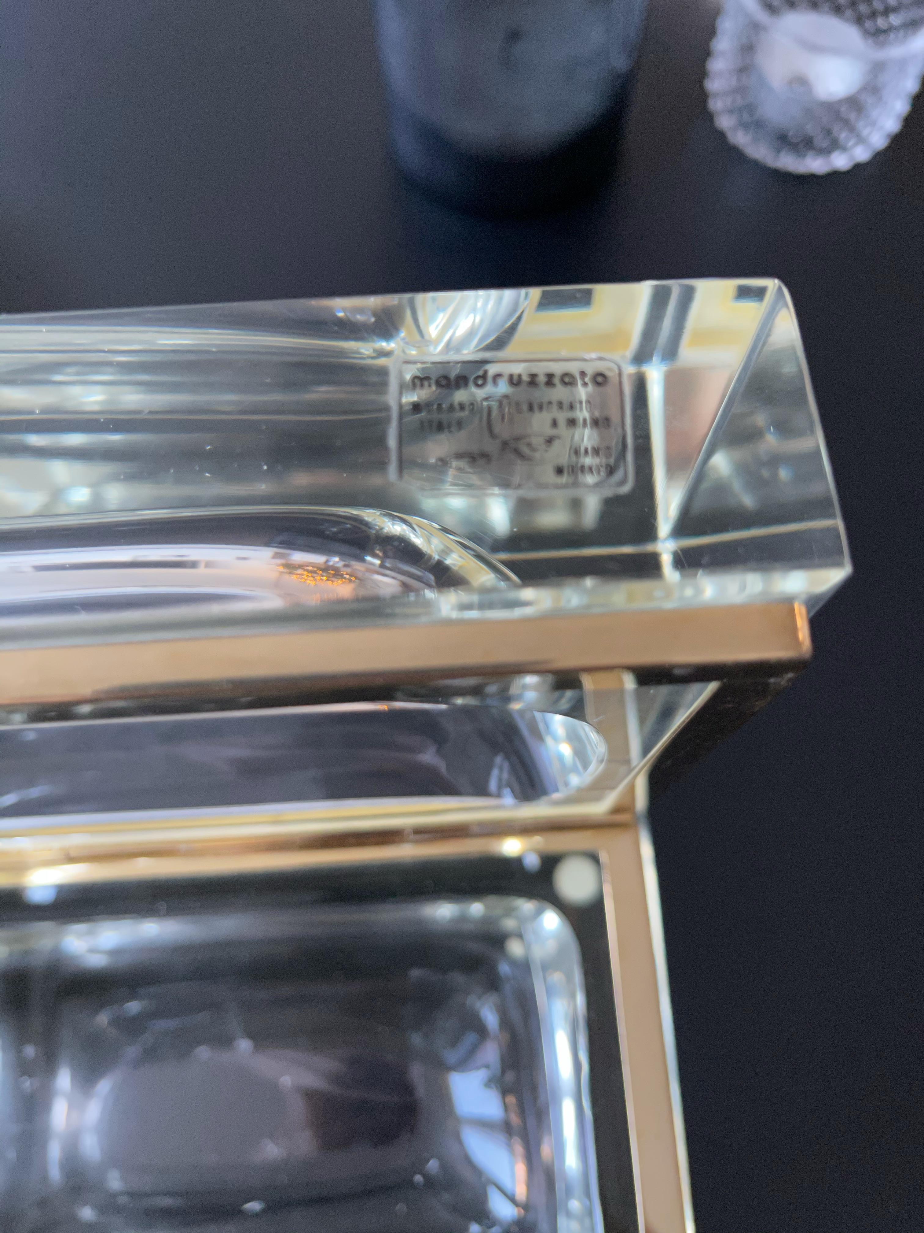Good Size and Exceptional Murano Clear Glass Art Box Designed by Mandruzzato 8