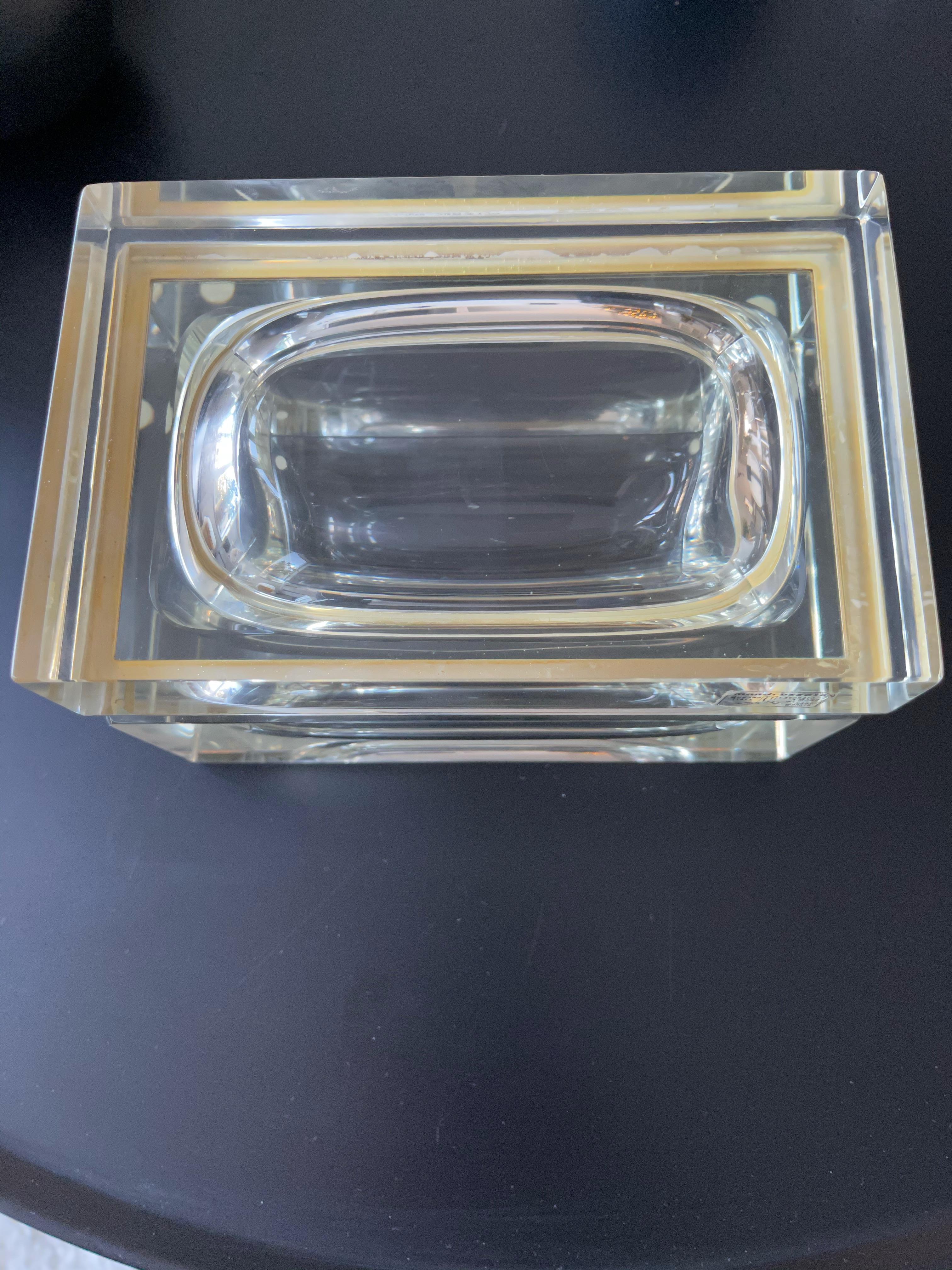 Good Size and Exceptional Murano Clear Glass Art Box Designed by Mandruzzato 11