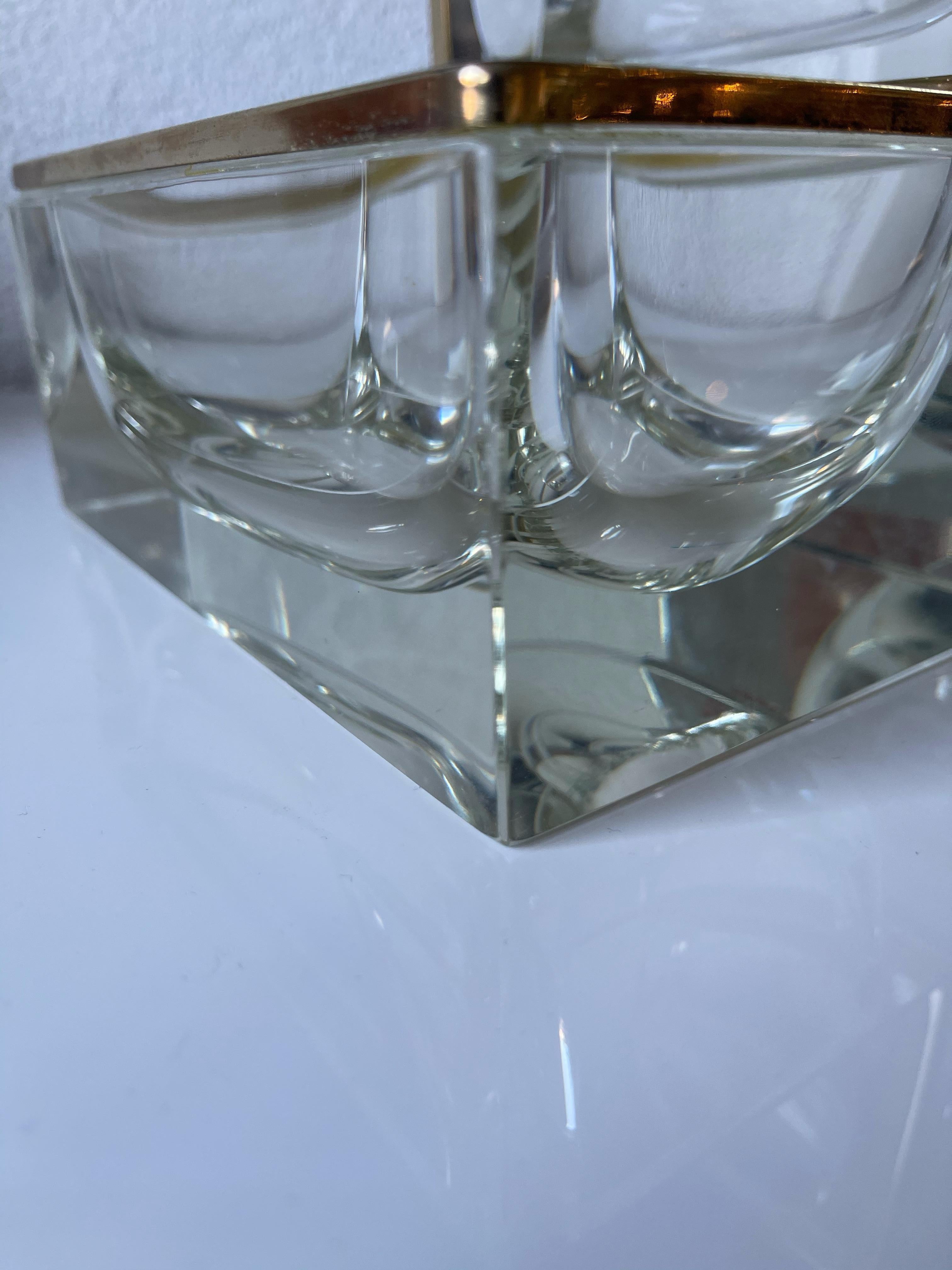 Italian Good Size and Exceptional Murano Clear Glass Art Box Designed by Mandruzzato
