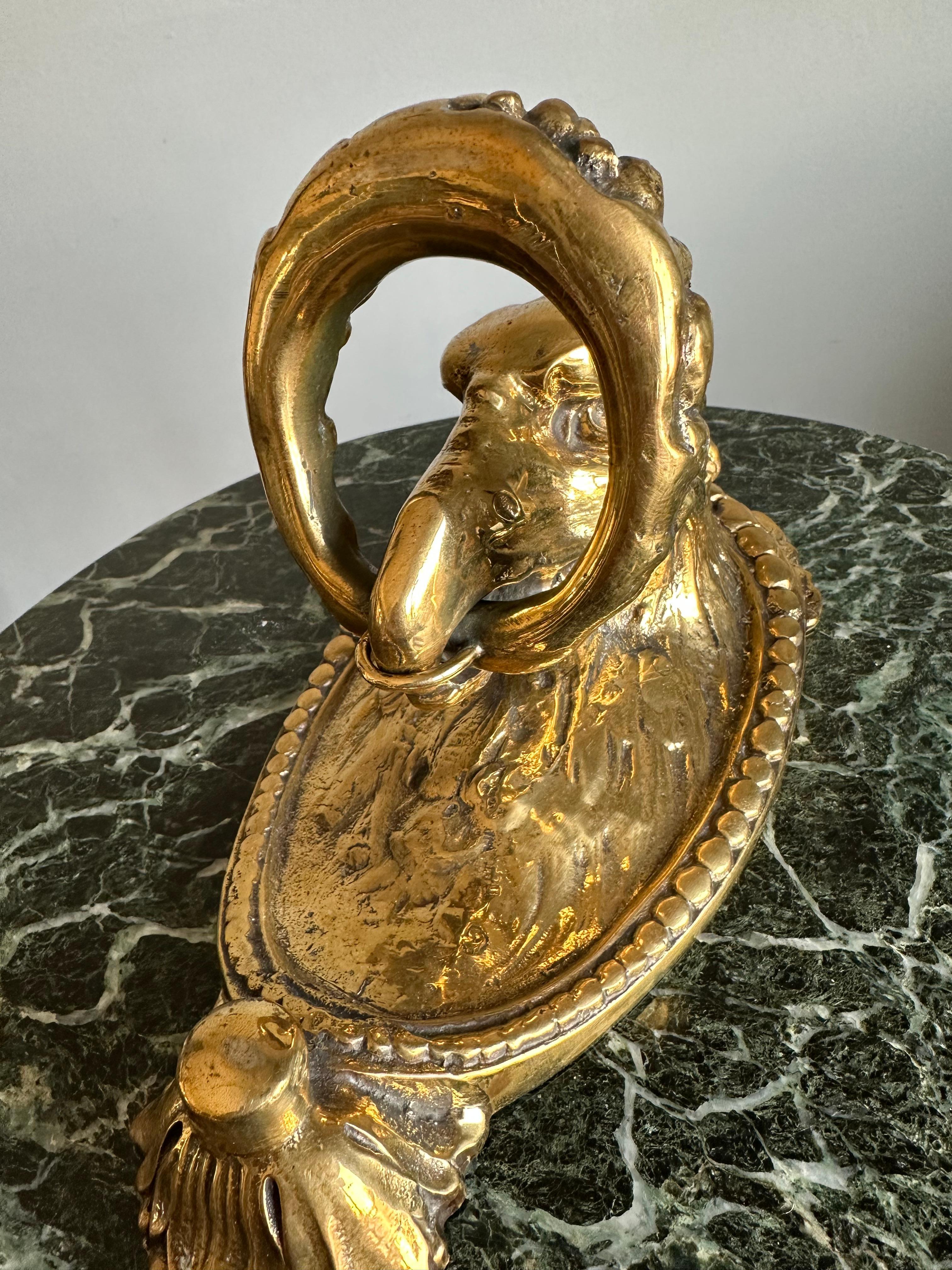Good Size Antique & Monumental, Finest Bronze Eagle Head Sculpture Door Knocker  For Sale 10