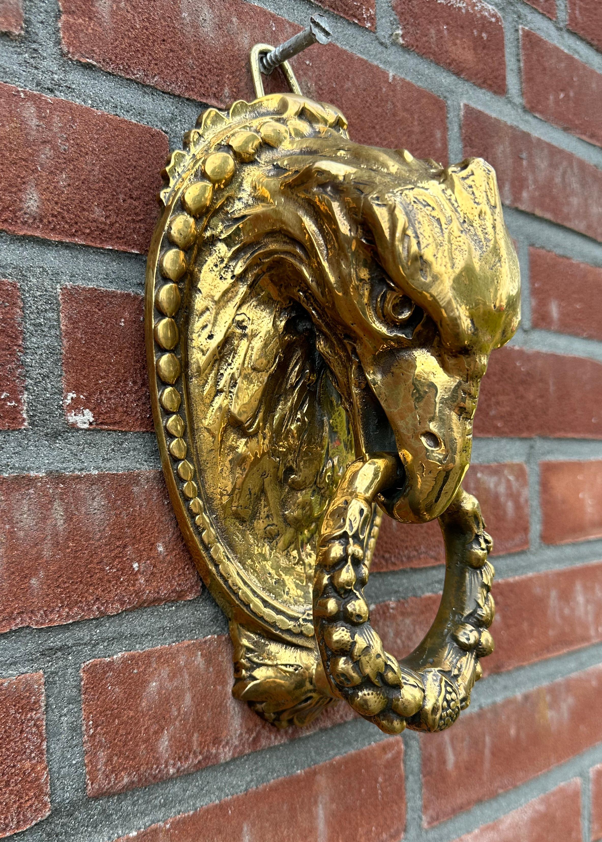Certainly the most impressive antique door knocker on 1stdibs.

This marvelously handcrafted and amazing condition antique door knocker is another one of our recent great finds. Can you imagine this fine bronze eagle on your door? Having this
