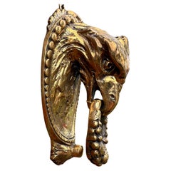 Good Size Antique & Monumental, Finest Bronze Eagle Head Sculpture Door Knocker 