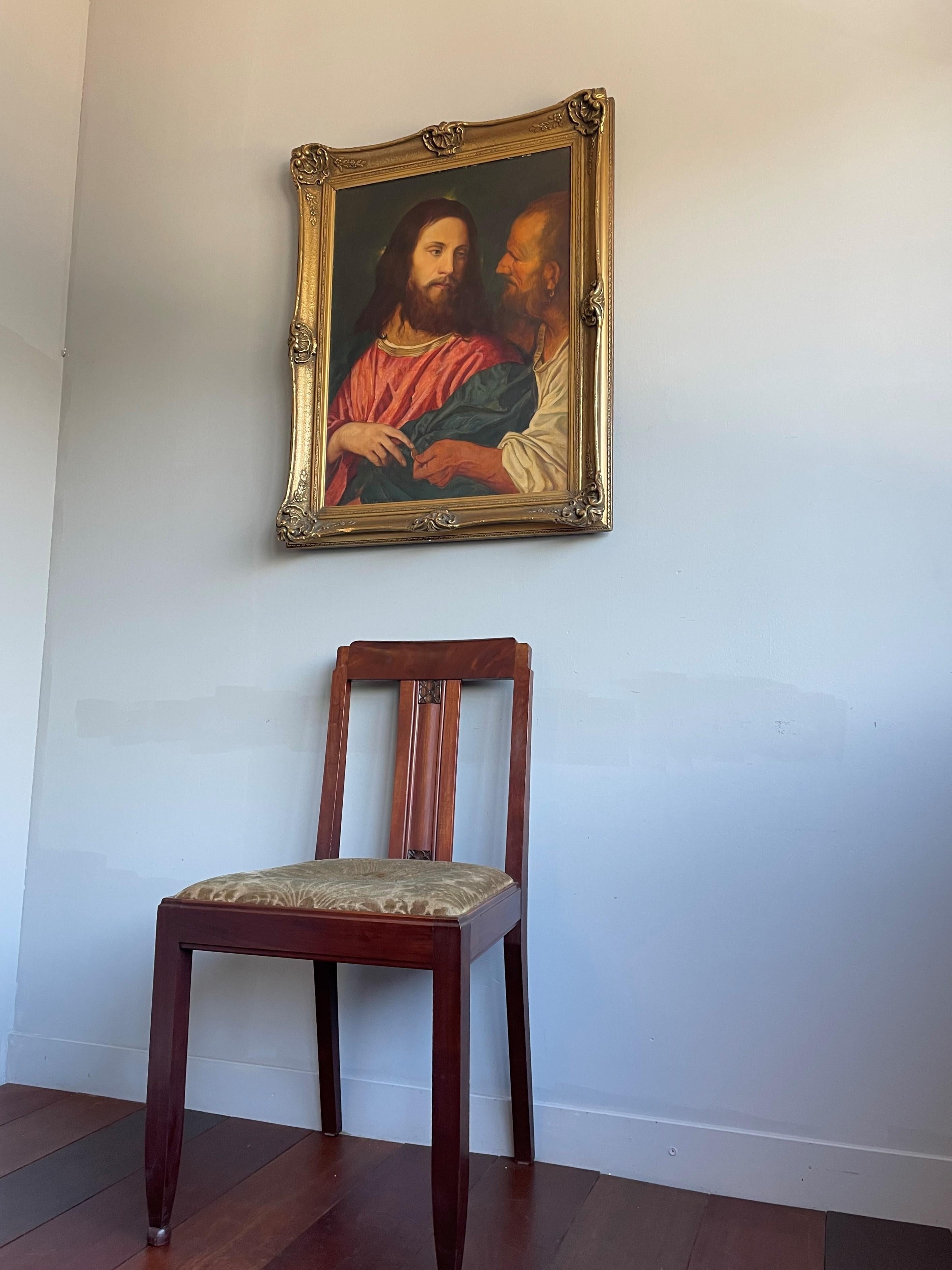 Unique and signed work of religious art, presented in the original antique frame.

Two years ago we purchased the largest part of a Christian art collection and this unique painting was one of the few in that collection. This unique and 'silently