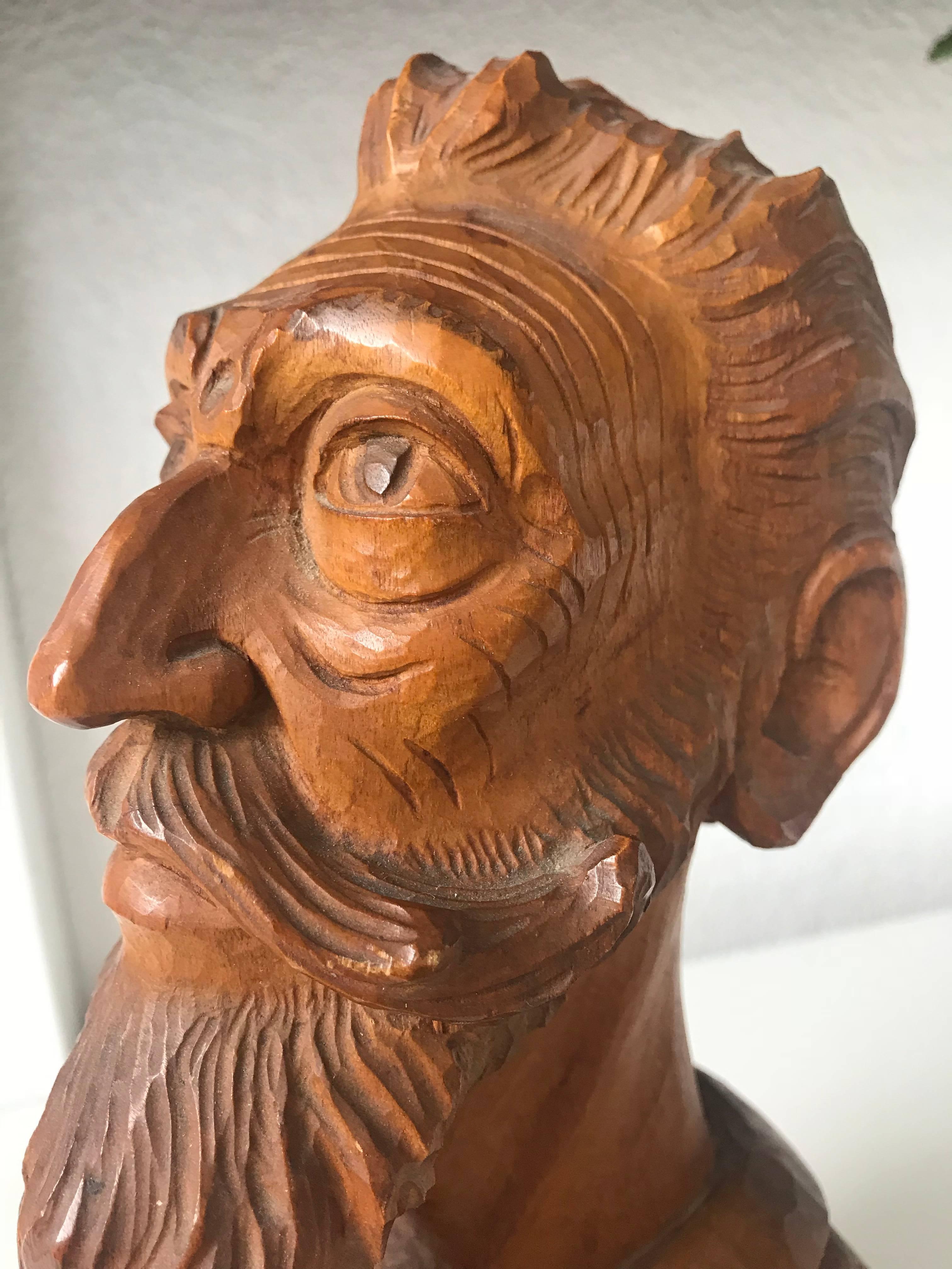 Good Size Midcentury, Quality Carved Beechwood Don Quixote Bust Sculpture 8