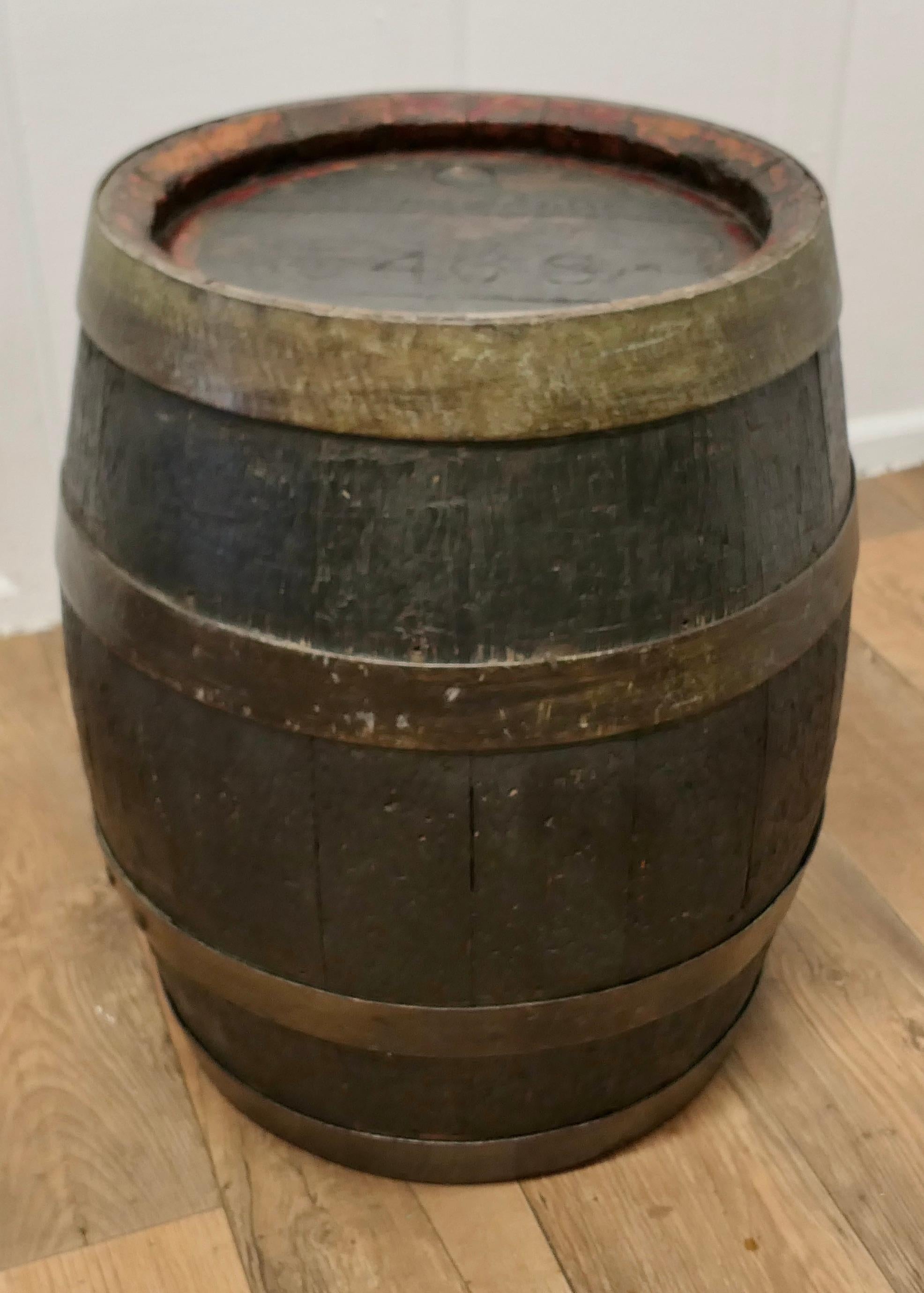 Late 19th Century Good Size Oak Brewery Barrel, Table, Log Bin or Christmas Tree    For Sale