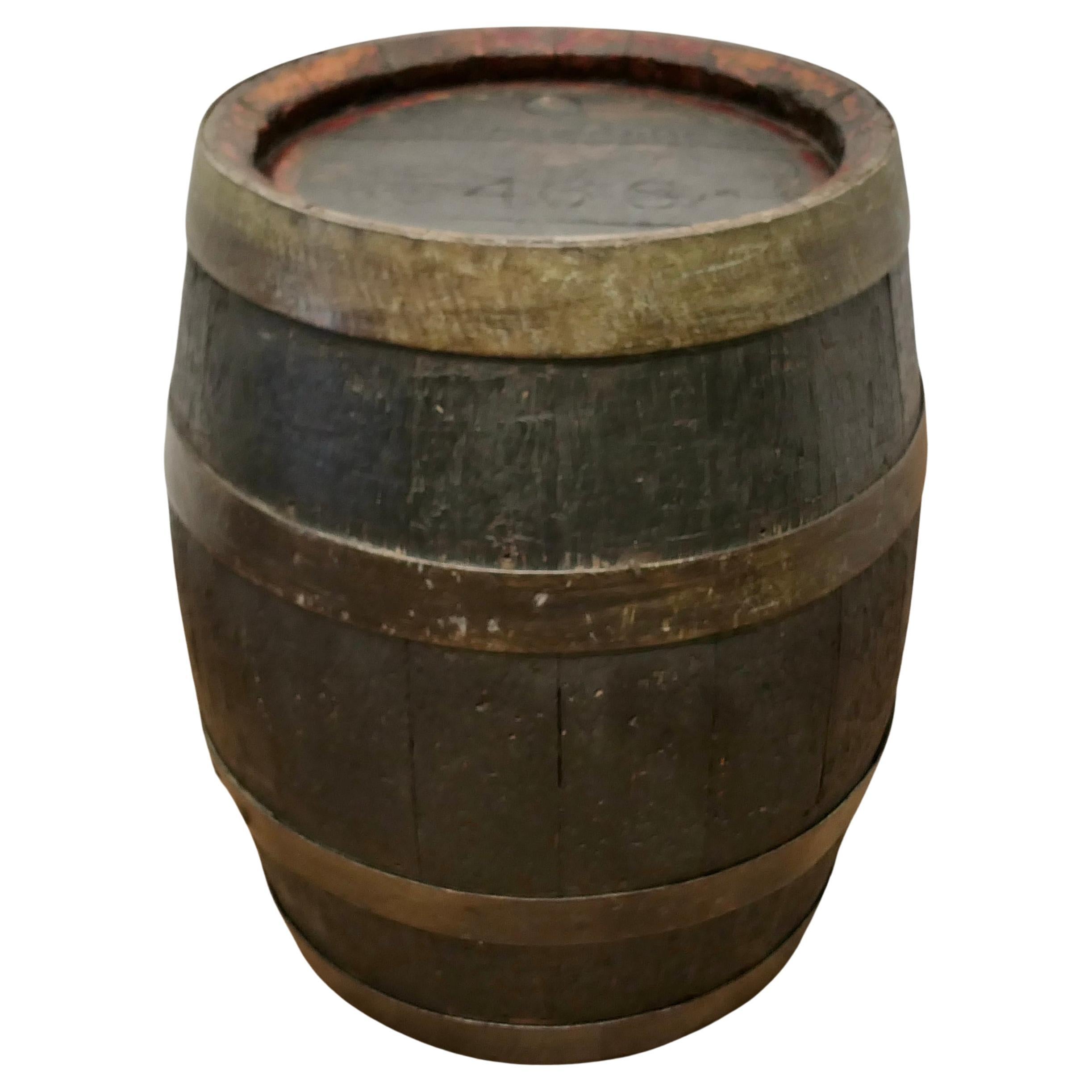 Good Size Oak Brewery Barrel, Table, Log Bin or Christmas Tree    For Sale