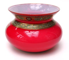 Good Sized Bohemian Pink and White Cased Bowl, made for the Venetian Market 1905