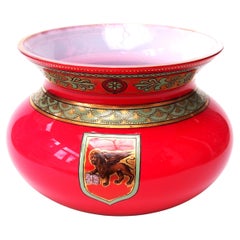 Good Sized Bohemian Pink and White Cased Bowl, made for the Venetian Market 1905