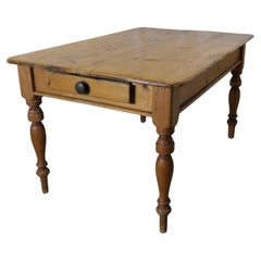 Good Sturdy Pine Farmhouse Kitchen Table  A good Farmhouse table