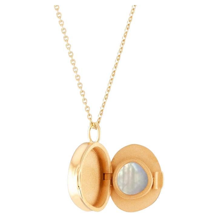 Good Vibes Locket Moonstone 18K Solid Gold