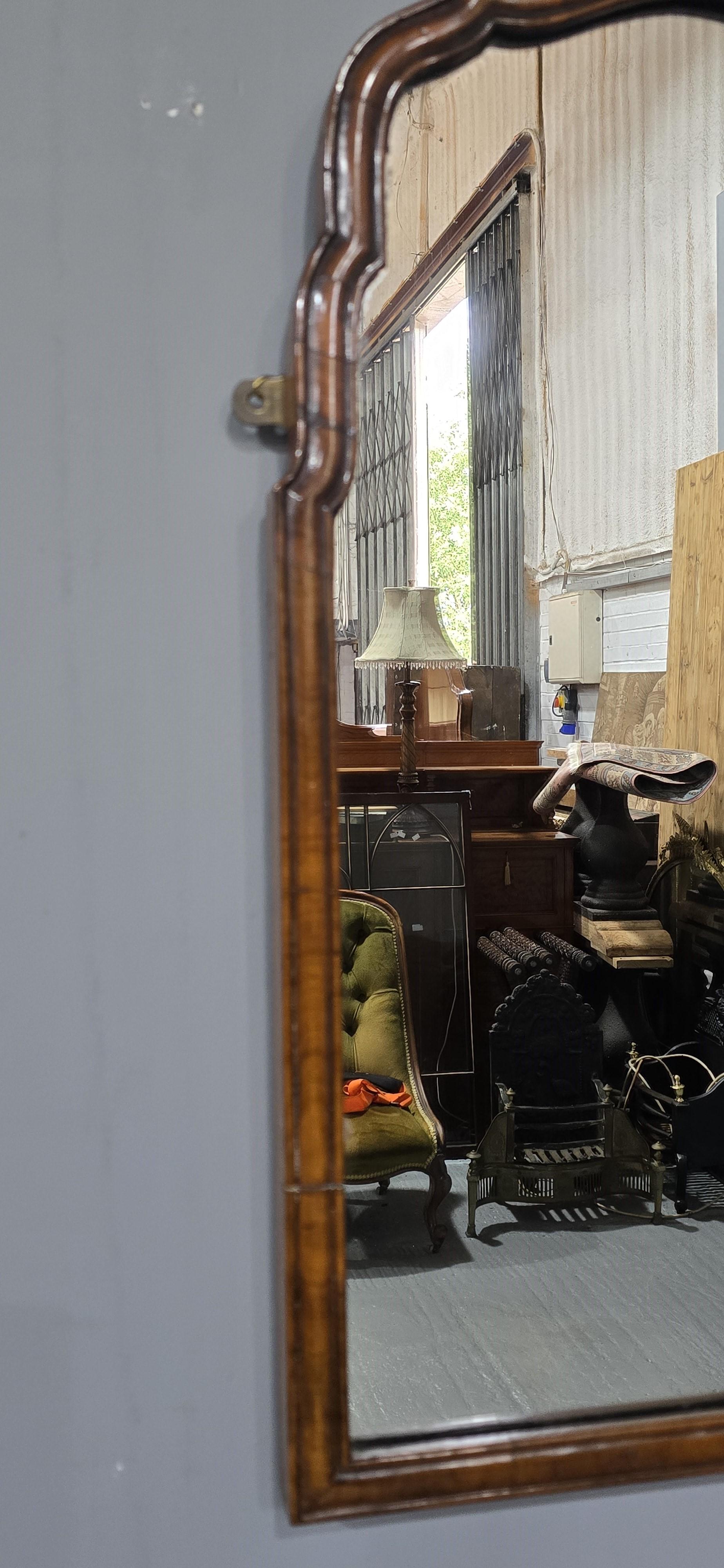 Queen Anne Good Victorian Walnut Mirror For Sale