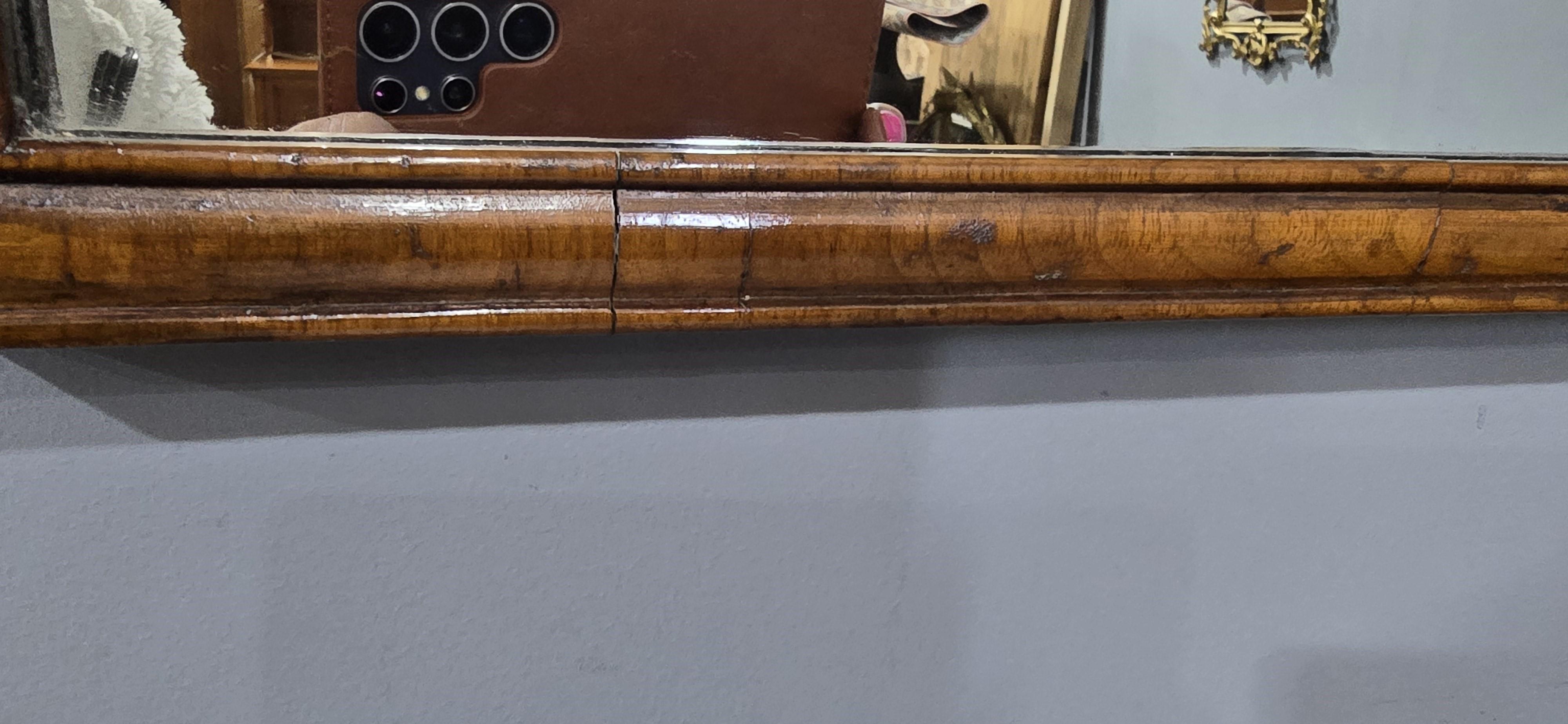 English Good Victorian Walnut Mirror For Sale