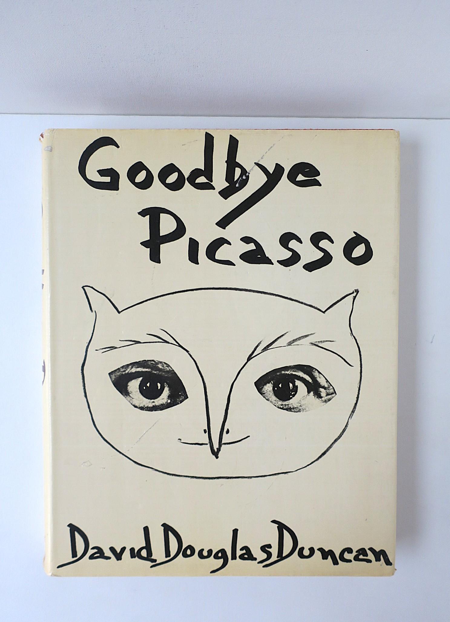 A First Edition 'Goodbye Picasso' coffee table or library book, by author David Douglas Duncan, 1974, New York. An amazing book covering an intimate look at the relationship between two men (Picasso and Ducan), the Picasso villa, studio, art, and