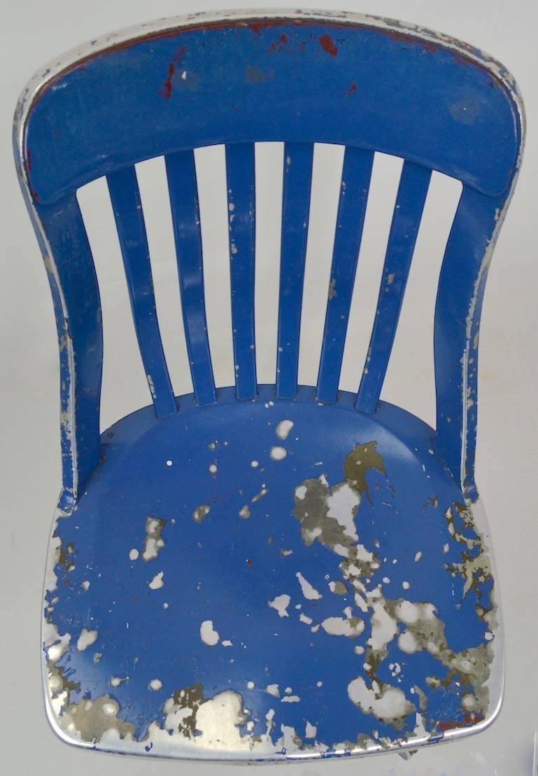 GoodForm Aluminium Swivel Desk Chair in Later Blue Paint Finish 7