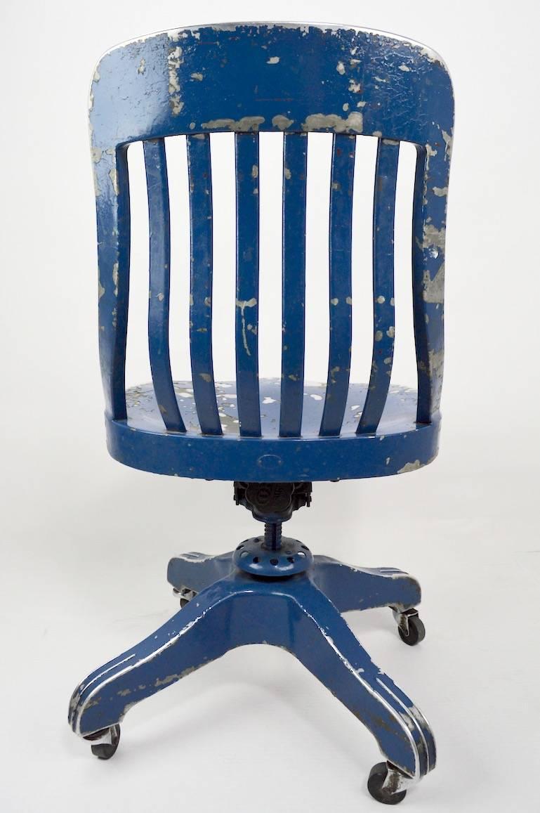 GoodForm Aluminium Swivel Desk Chair in Later Blue Paint Finish 2