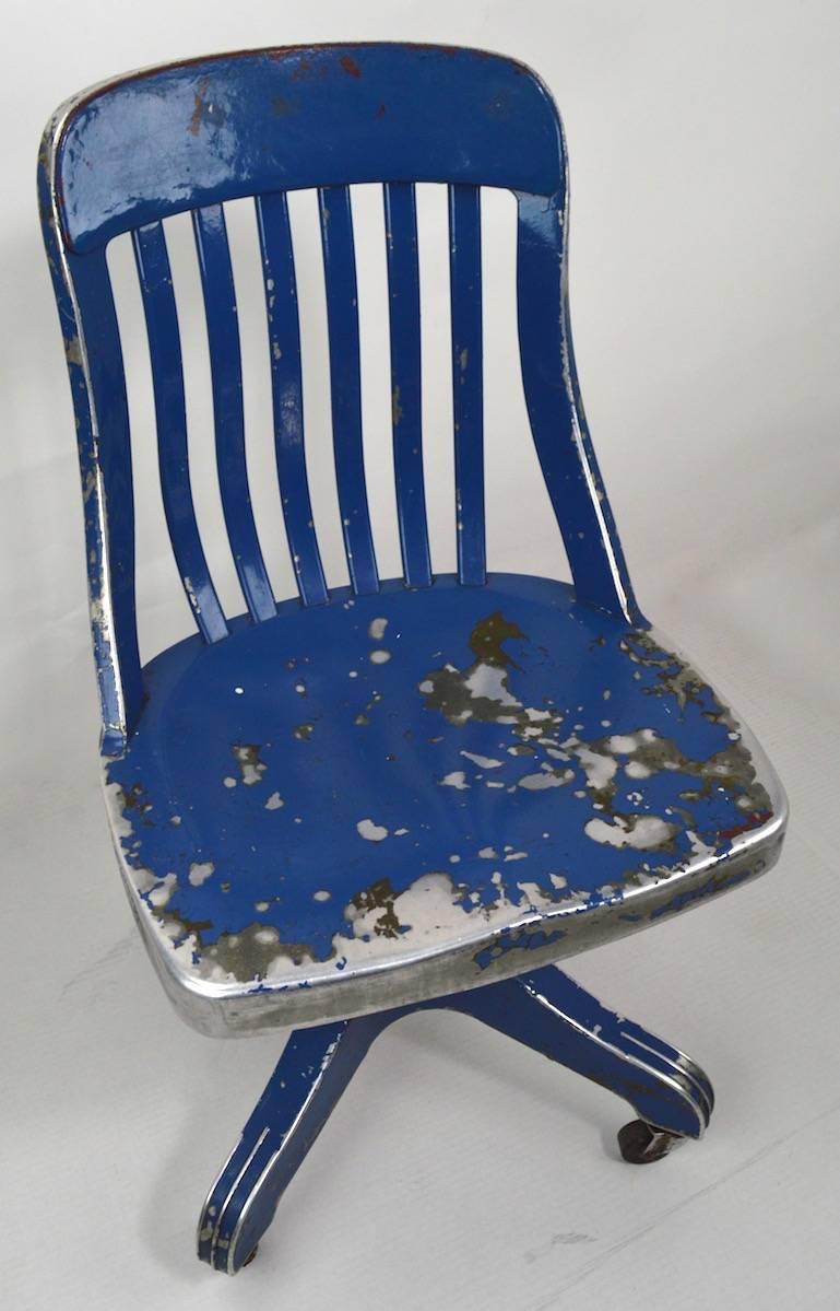GoodForm Aluminium Swivel Desk Chair in Later Blue Paint Finish 3