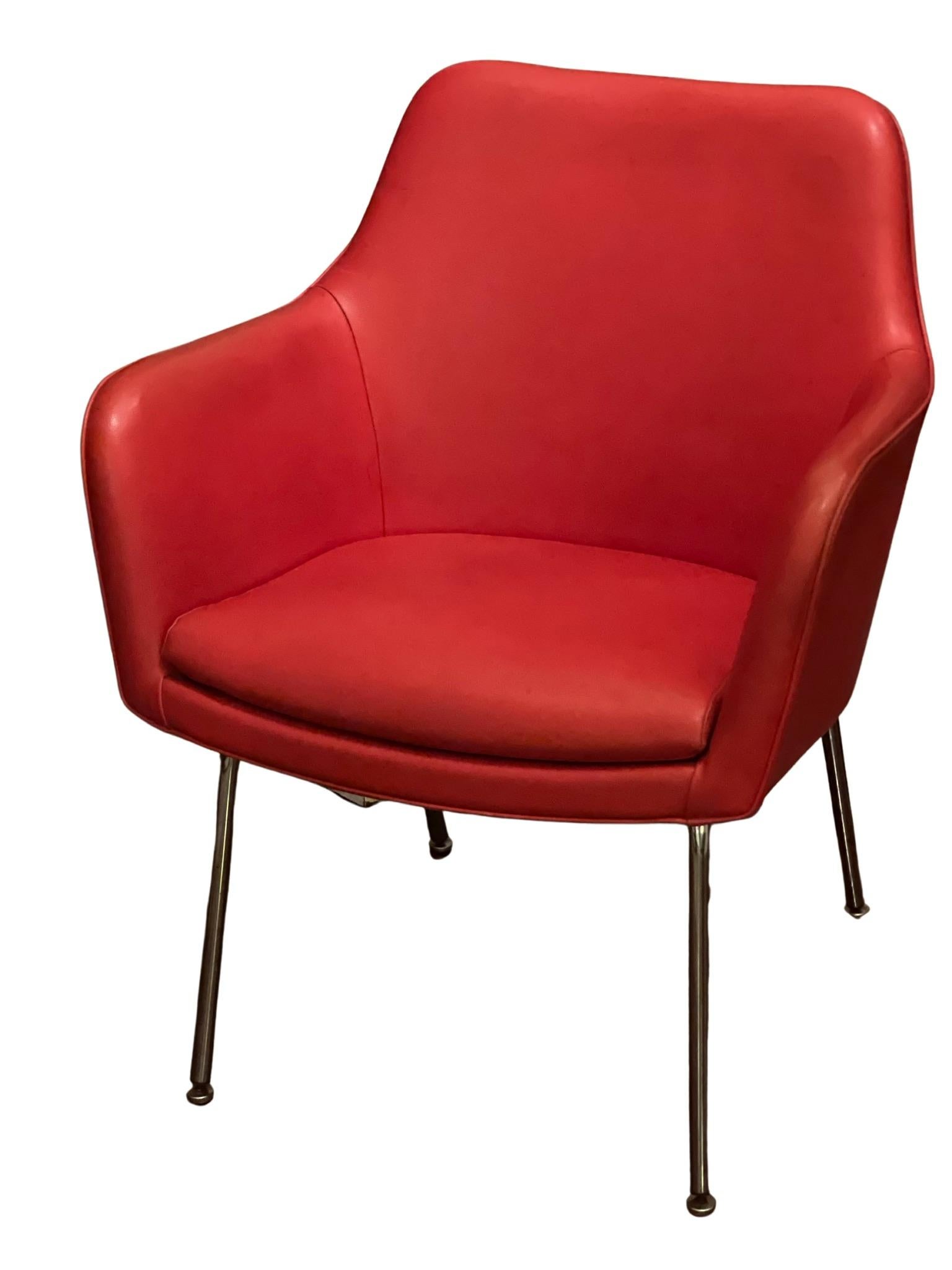 red bucket chair