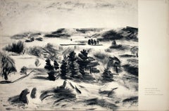 1957 After Goodridge Roberts 'Gatineau Landscape' Black White Offset Lithograph