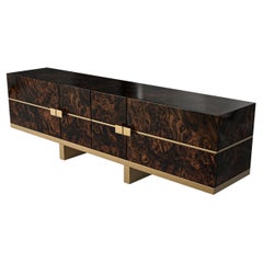 "Goodwood" Credenza with Bronze and Burl Walnut, Handmade, Istanbul