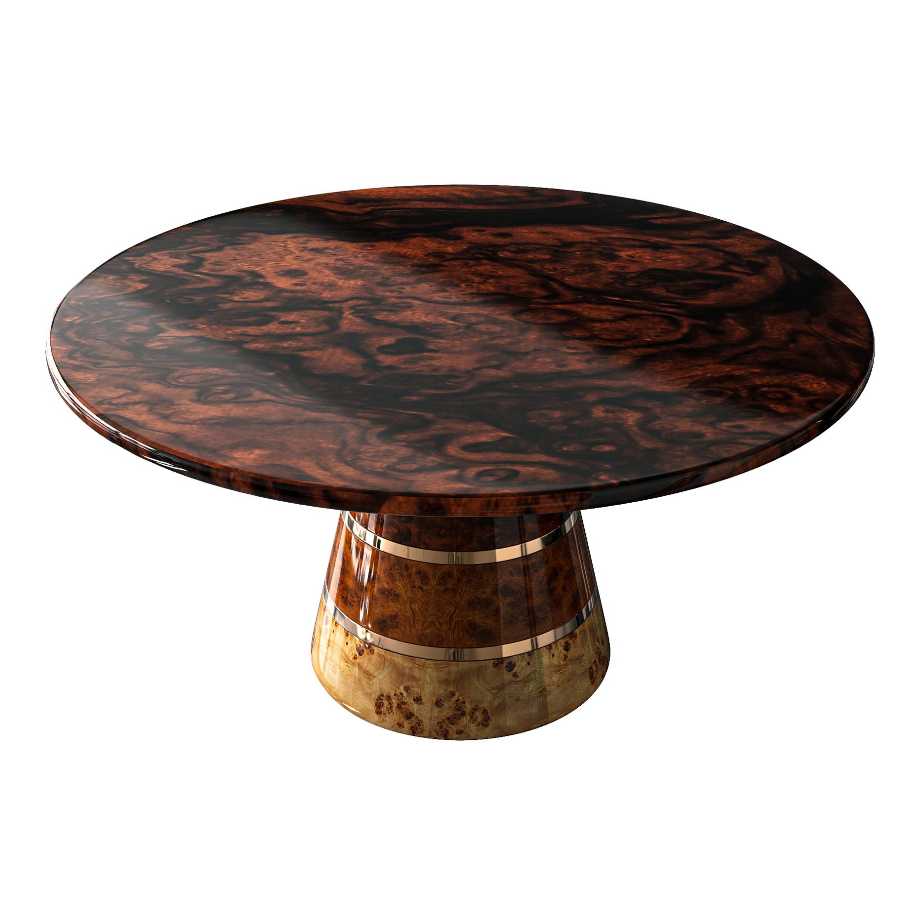 XXIe siècle et contemporain Table ronde Goodwood avec bois et détails en bronze uniques, faite à la main, Istanbul en vente