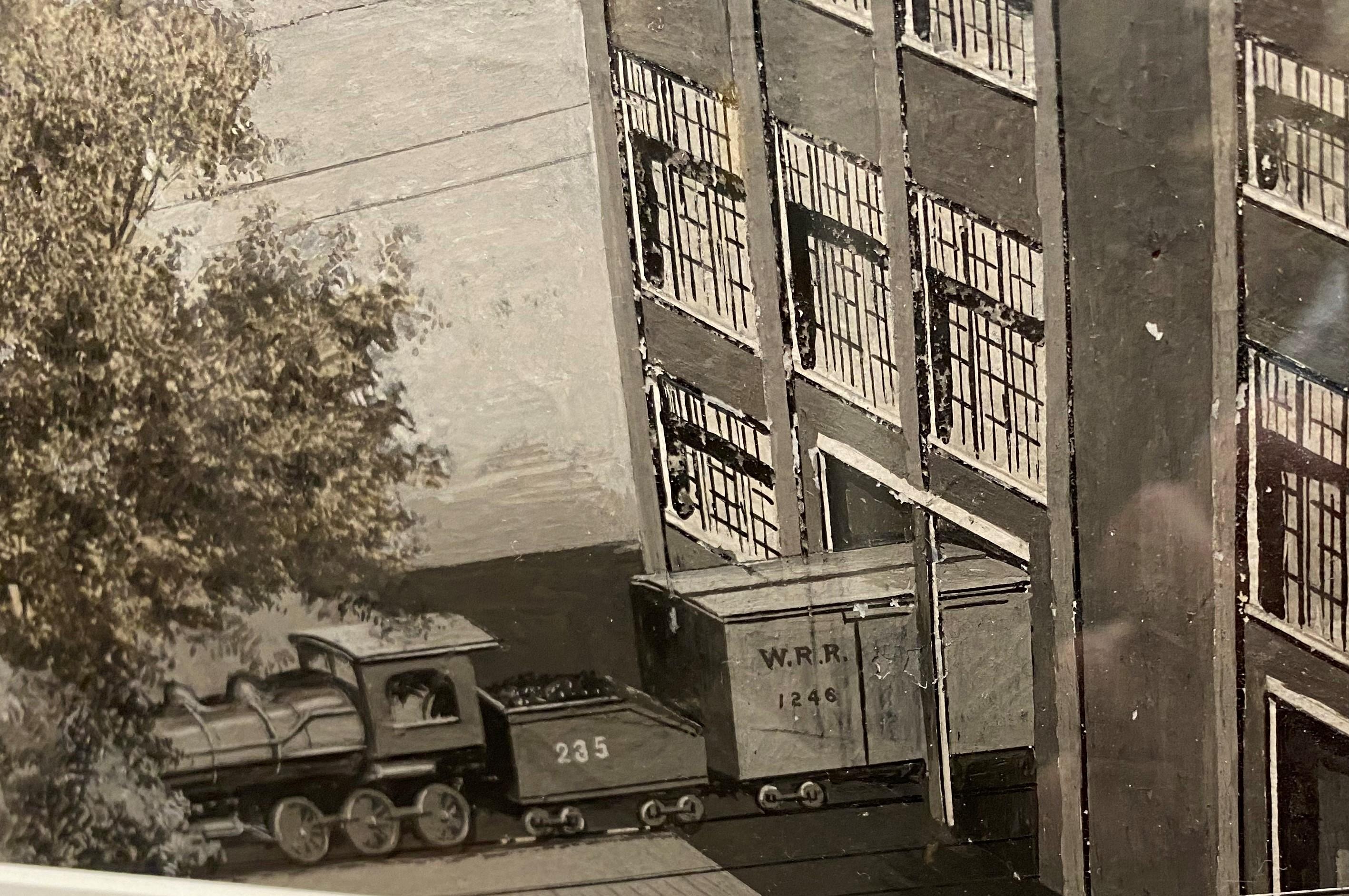 Stampa della fabbrica panoramica Goodyear con guazzo di Woodbury & Co, Worcester MA in vendita 2