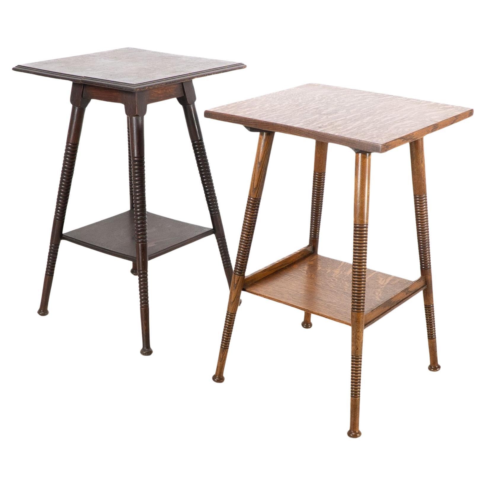 Goodyers of Regent St. Ein Paar Beistelltische aus Eiche im Arts & Craft-Stil im Angebot