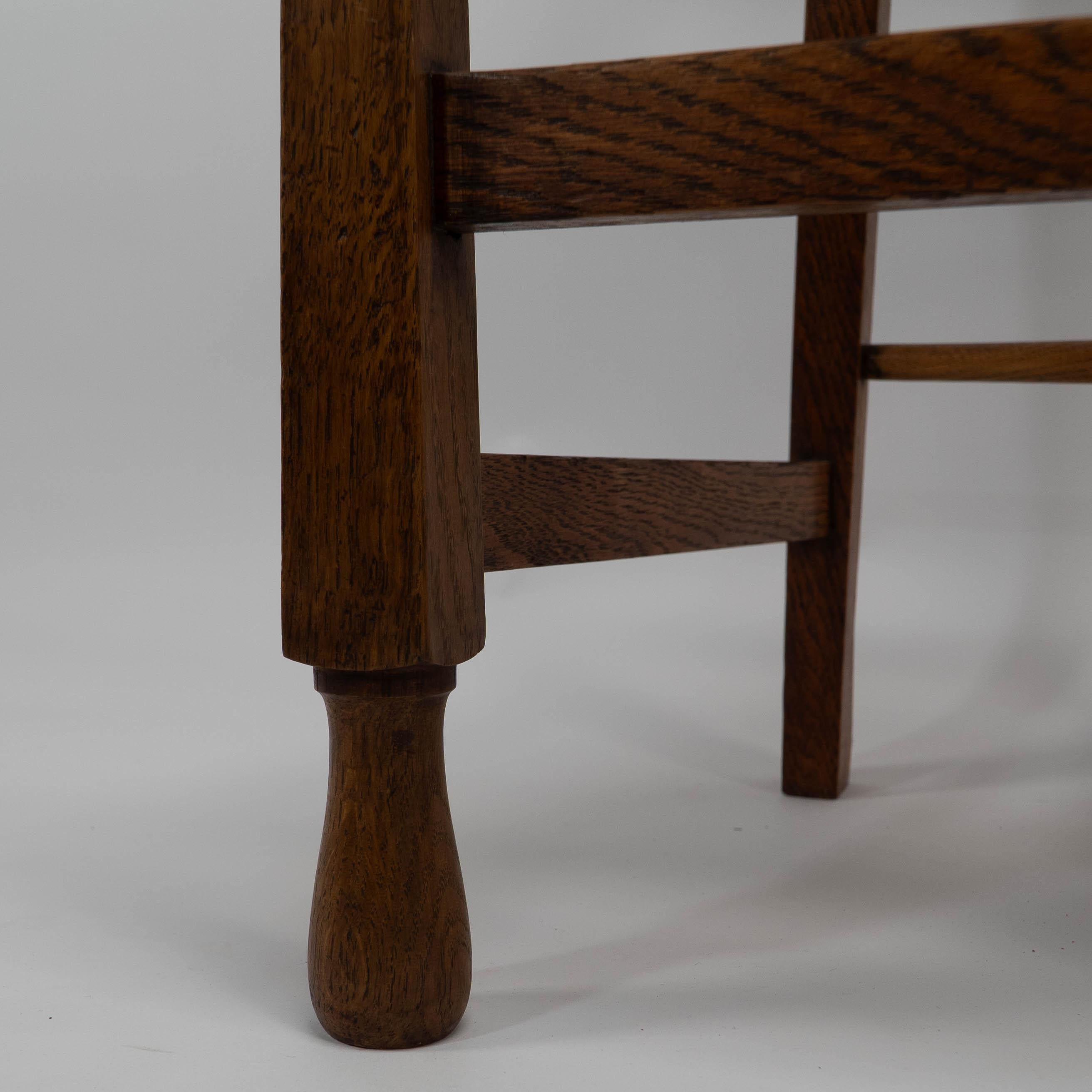 Goodyers of Regent St. George Walton style. An Arts & Crafts inlaid rush seat For Sale 2