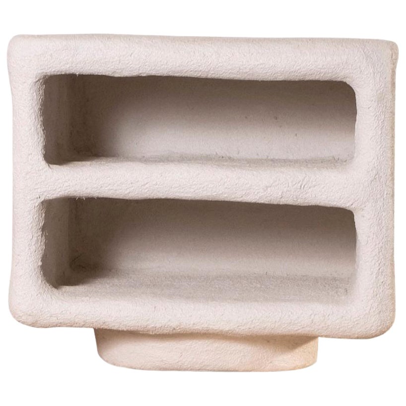 Goofy Charm Bedside Table – Sculptural White Concrete by Mary-Lynn & Carlo