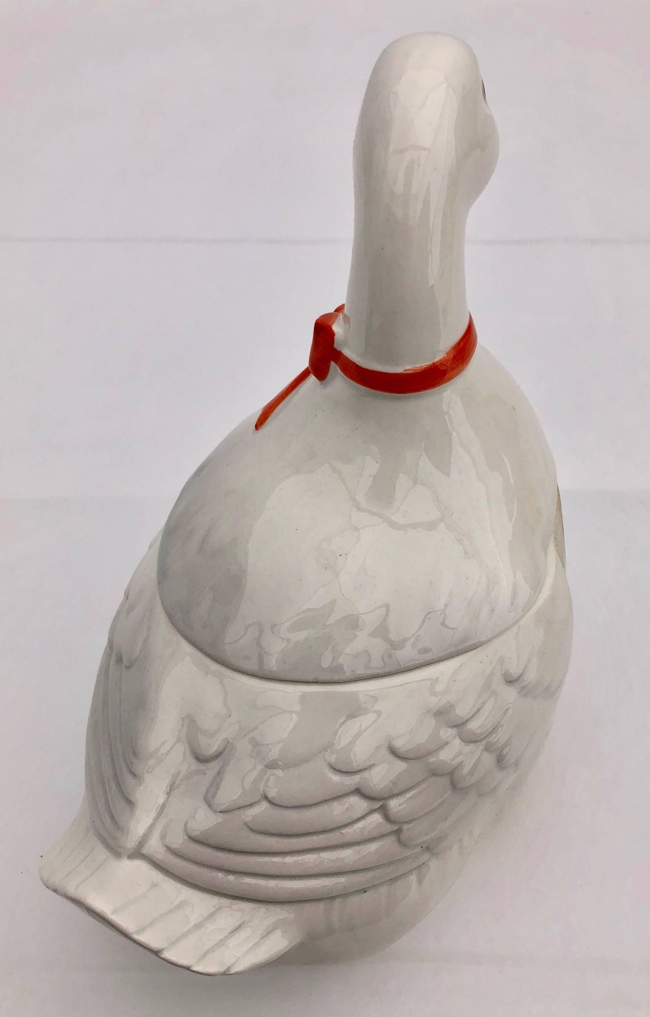 Hand-Crafted Goose Candy Jar Ceramic Handcrafted by Otagiri, Japan, 1983 in It's Original Box For Sale