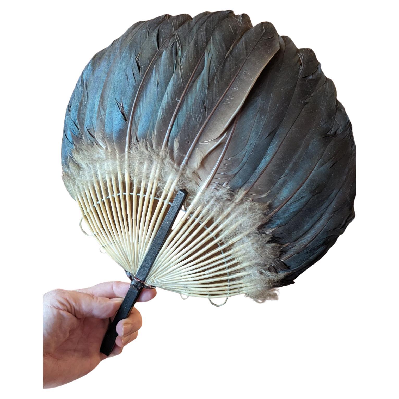 Goose Feather Hand Fan For Sale