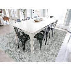 Goose Gray Persian Design Hand Knotted Wool and Silk Oriental Rug 8'11" x 12'1"