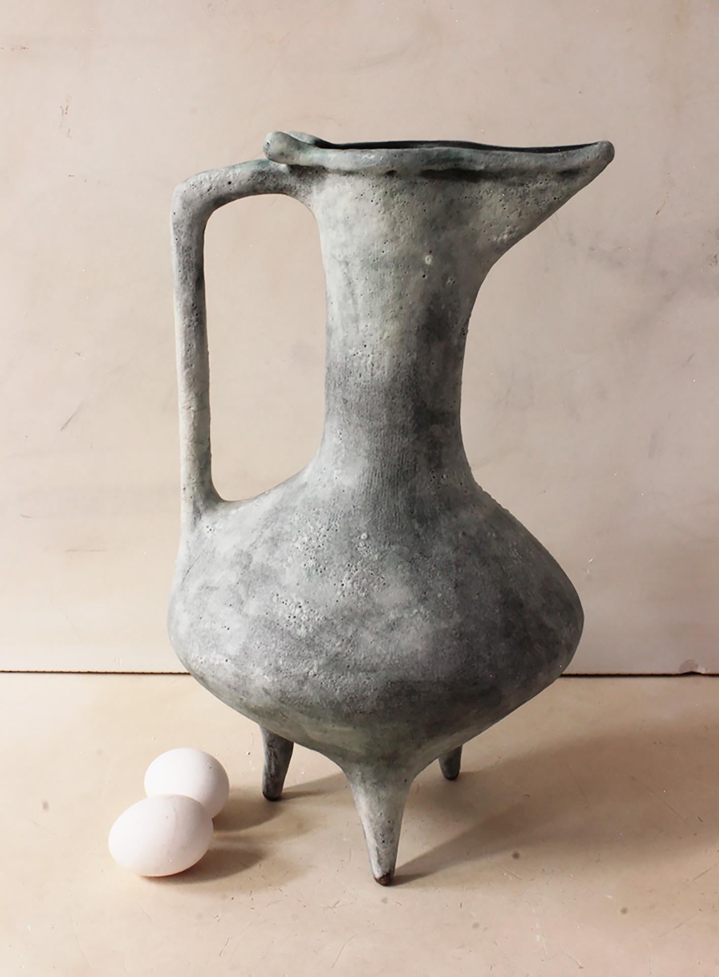 Goose Jar by Silvia Valentín
Signed
Materials: Stoneware, mineral glaze
Dimensions: Diameter 24 x height 42.5 cm
Weight: 3.121 kg

Graduated in Fine Arts in 1991. 
Restorer of wall paintings and archaeology.
Graduate of the Francisco