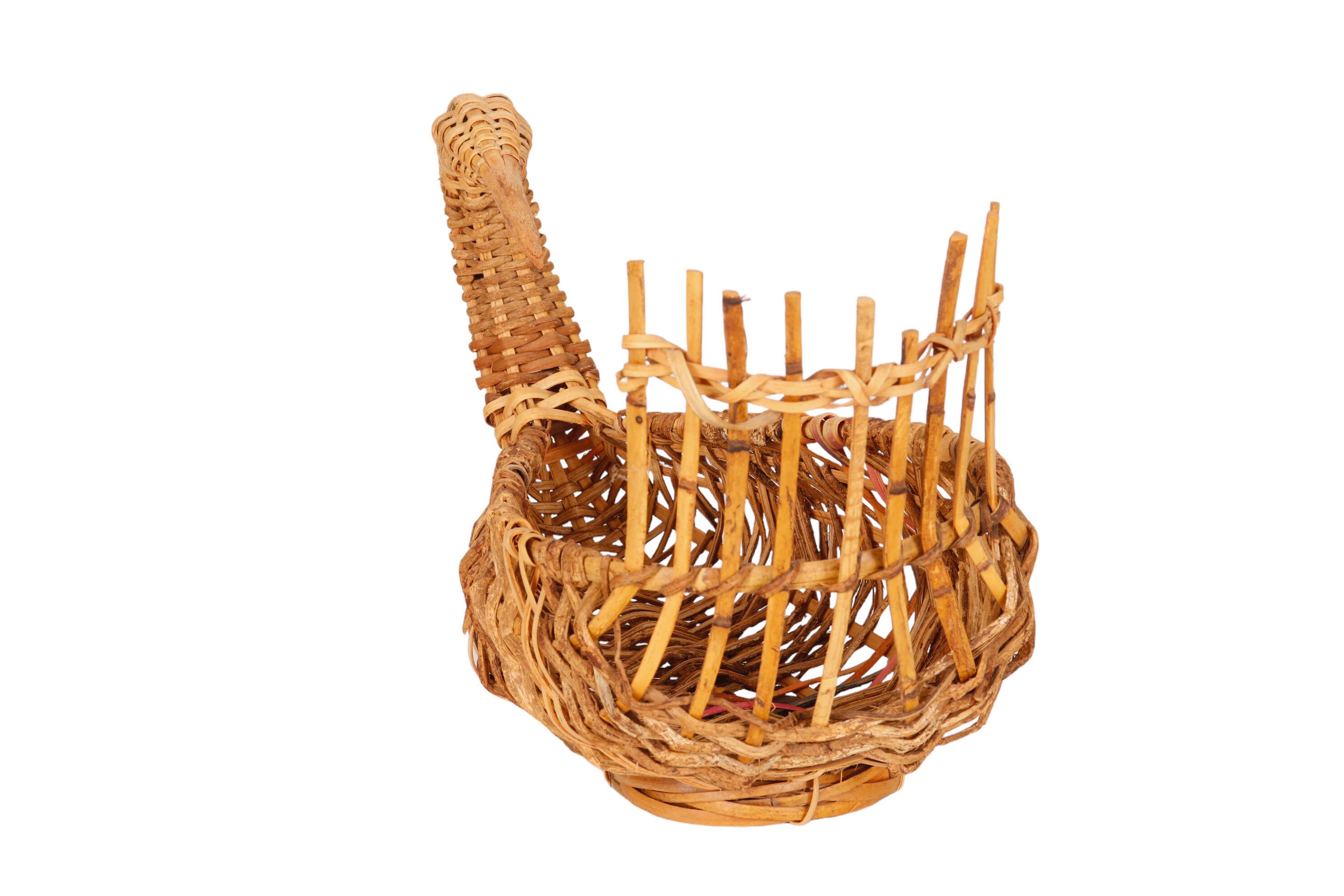 Goose-Shaped Rattan Basket For Sale 1