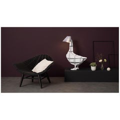 Goose, White Bedside Table Lamp with Pivoting Lampshade, Made in France