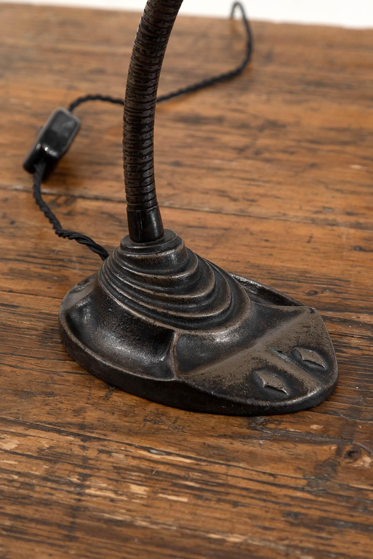 Gooseneck Banker’s Desk Lamp with Cast Iron Base, 1930s 2